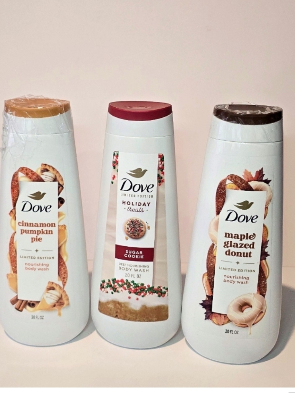 Dove Holiday Treats Limited Edition , Sugar Cookie ,Maple Glazed, Pumpkin Spice